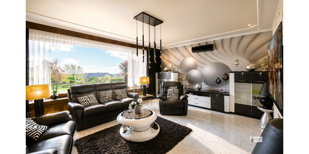 Wohnzimmer mit Panoramascheibe