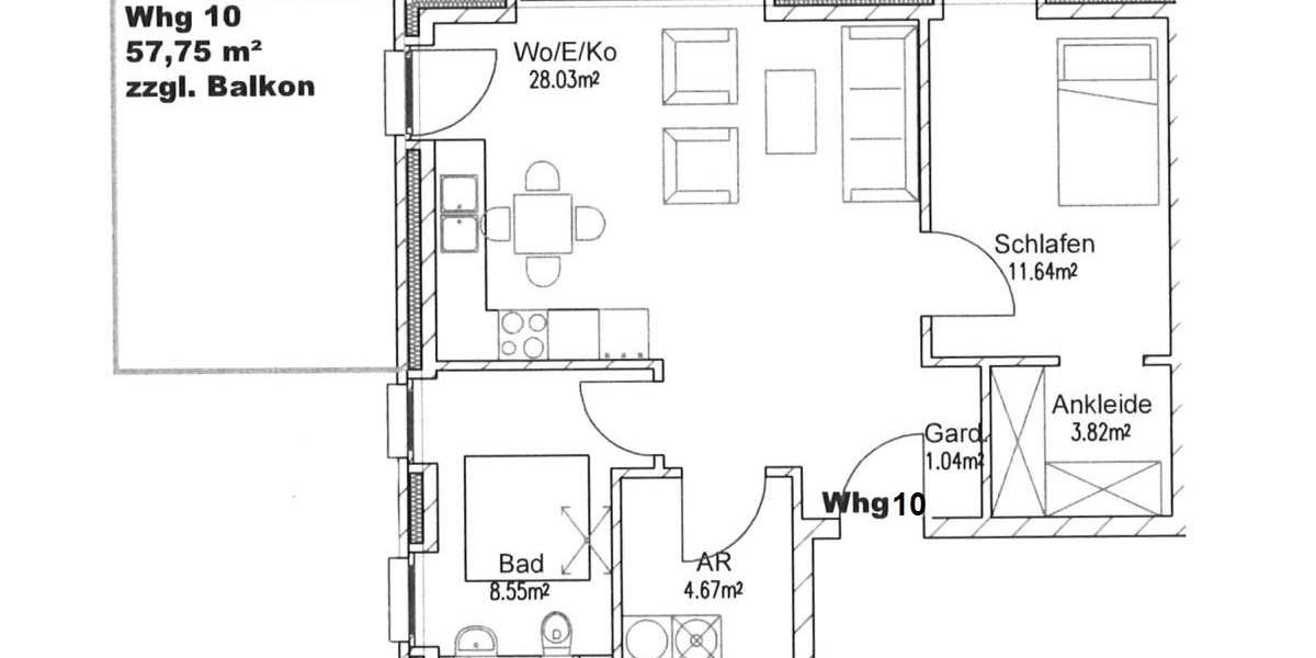 Grundriss Whg. 10, OG rechts-vorne