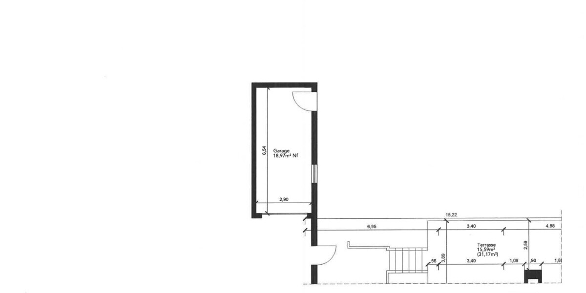 Grundriss Garage und Terrasse